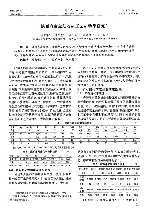 陕西商南金红石矿工艺矿物学研究