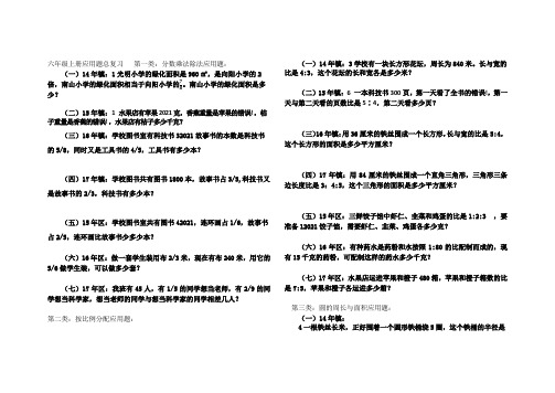 【小学】六年级上册应用题总复习