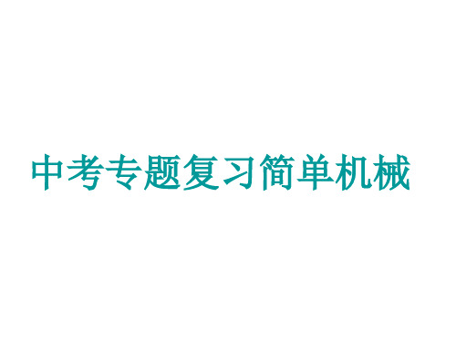 九年级科学中考专题复习简单机械