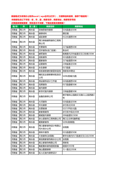 2020新版河南省周口市商水县装修公司工商企业公司商家名录名单联系电话号码地址大全91家