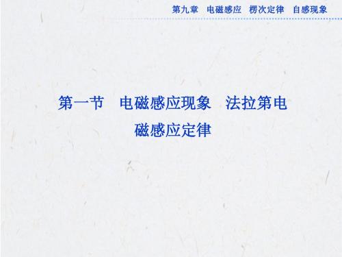 高考物理一轮总复习(鲁科版)课件：第九章第一节