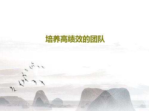 培养高绩效的团队78页PPT