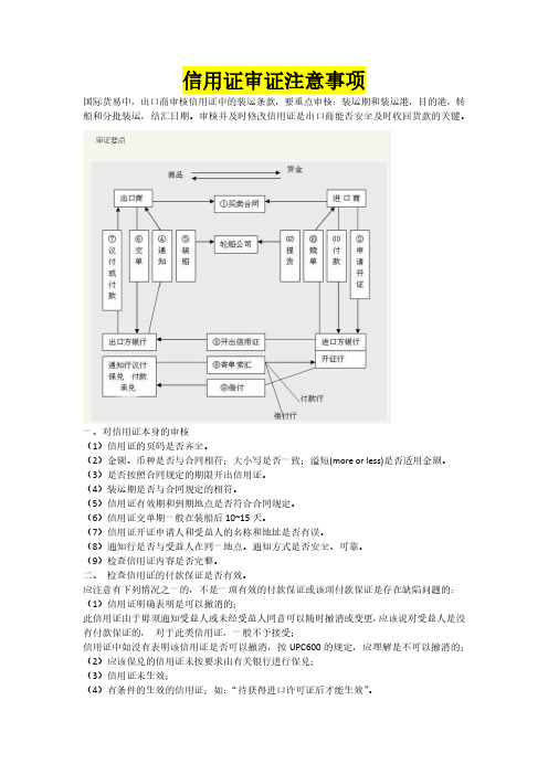 信用证审证注意事项