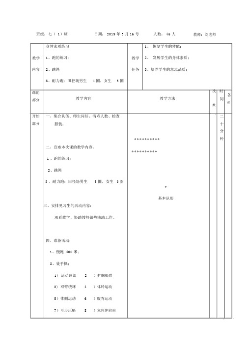 初中体育身体素质练习优选教案.docx