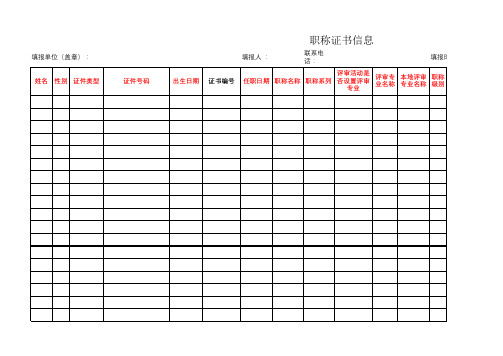 职称证书信息批量导入模板及填表说明 (大方县) (1)