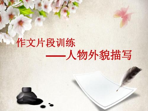 作文片段训练之人物外貌描写 课件