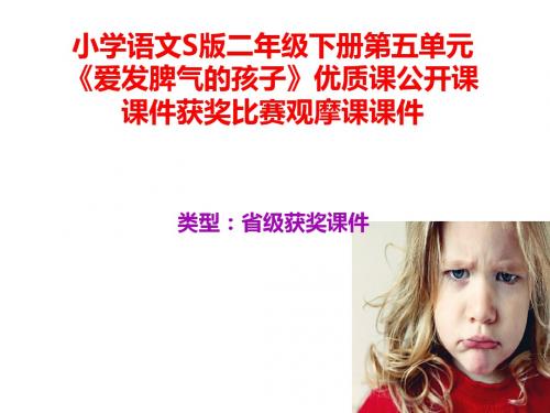 小学语文S版二年级下册第五单元《爱发脾气的孩子》优质课公开课课件获奖课件比赛观摩课课件B014