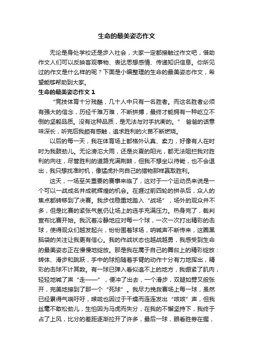 生命的最美姿态作文4篇
