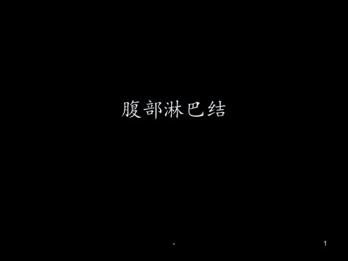 腹部淋巴结ppt课件