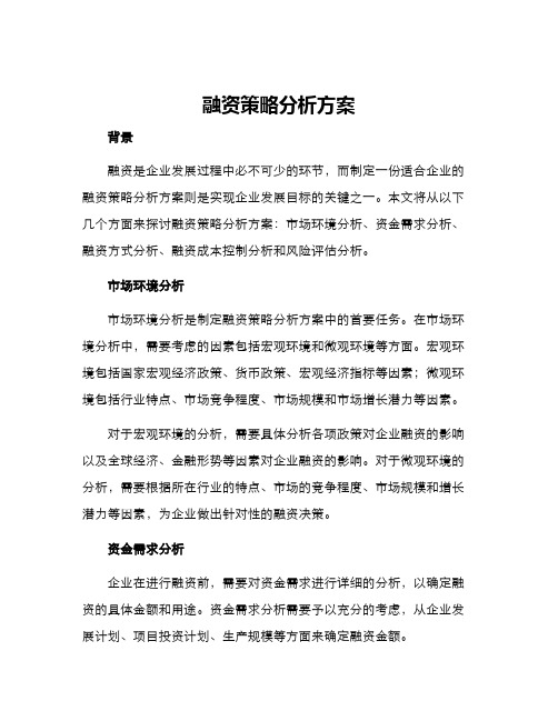 融资策略分析方案