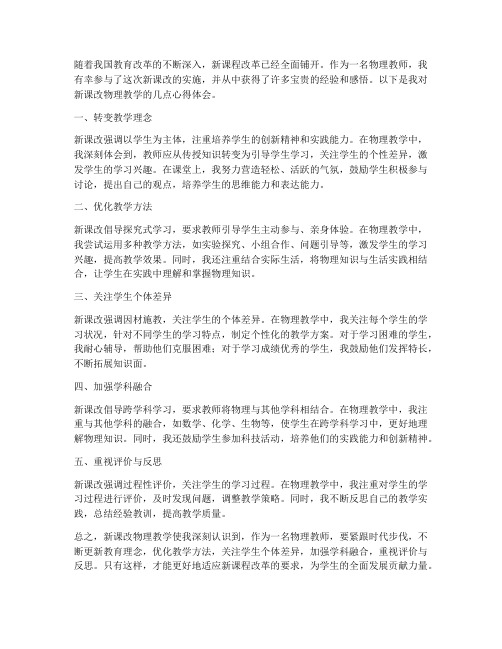 新课改物理心得体会教师