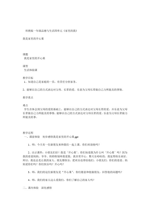 我是家里的开心果教案