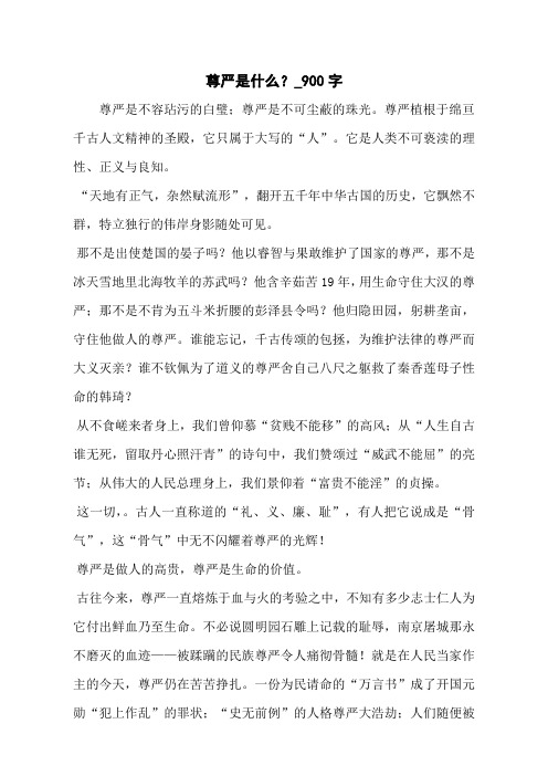 尊严是什么？_900字