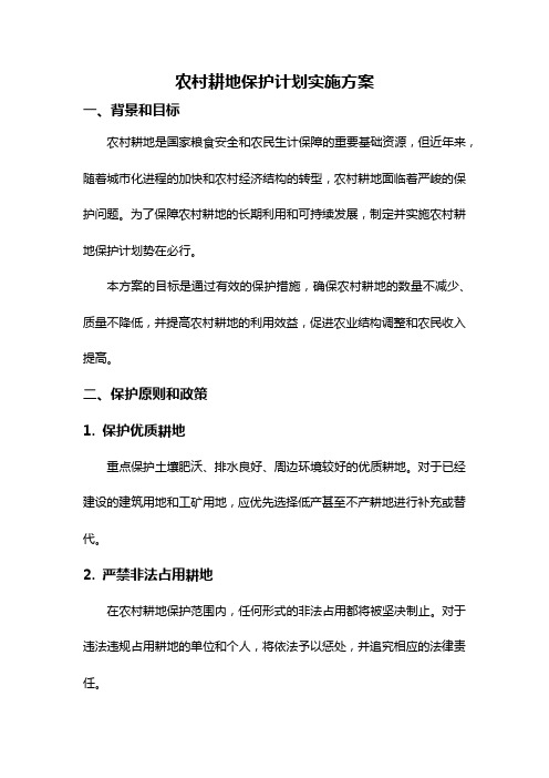农村耕地保护计划实施方案
