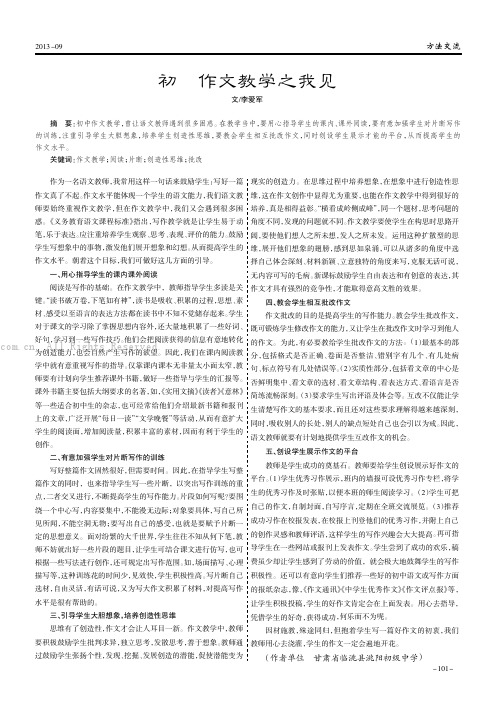 初中作文教学之我见