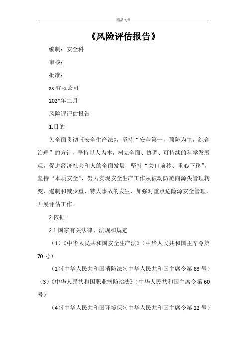 《风险评估报告》