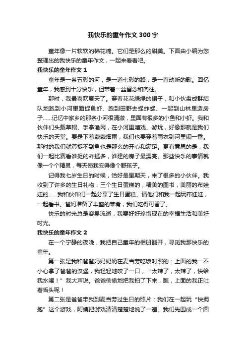 我快乐的童年作文300字5篇