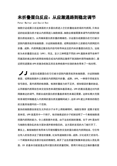 未折叠蛋白反应