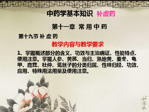 1000134中医药学概论21中药学基本知识补虚药1002