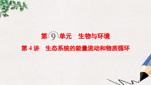 高考生物一轮复习第9单元生物与环境第4讲生态系统的能量流动和物质循环课件