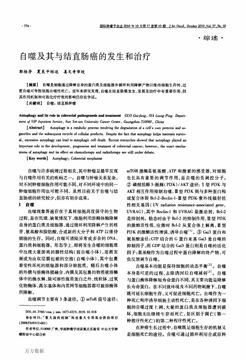 自噬及其与结直肠癌的发生和治疗