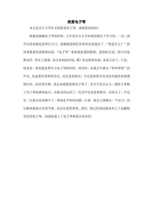 我爱电子琴_小学作文