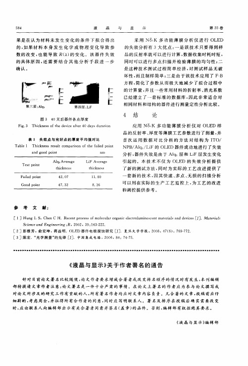 《液晶与显示》关于作者署名的通告