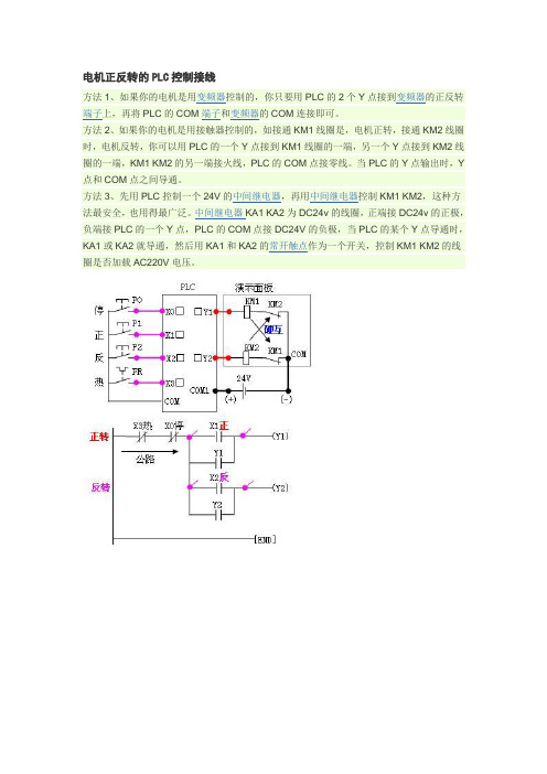电机正反转的PLC控制接线