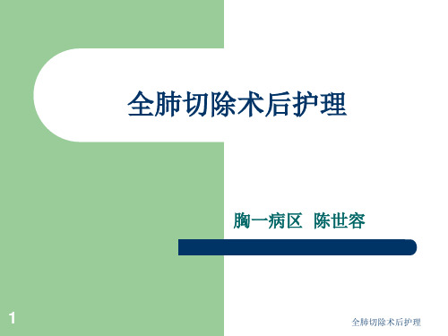 全肺切除术后护理ppt课件