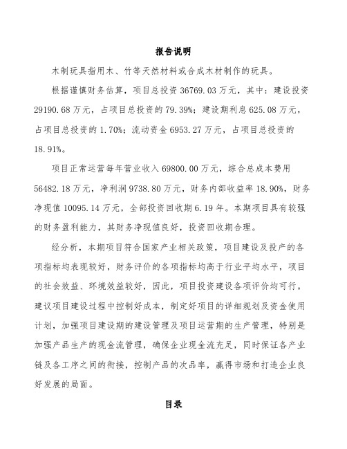 木制玩具项目分析研究