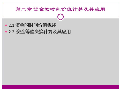 第二章 资金的时间价值计算及其应用