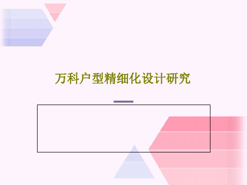 万科户型精细化设计研究PPT31页