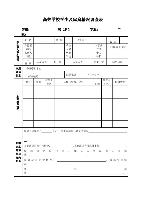大学生贫困补助申请表.doc