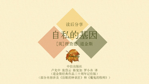 自私的基因 读书分享
