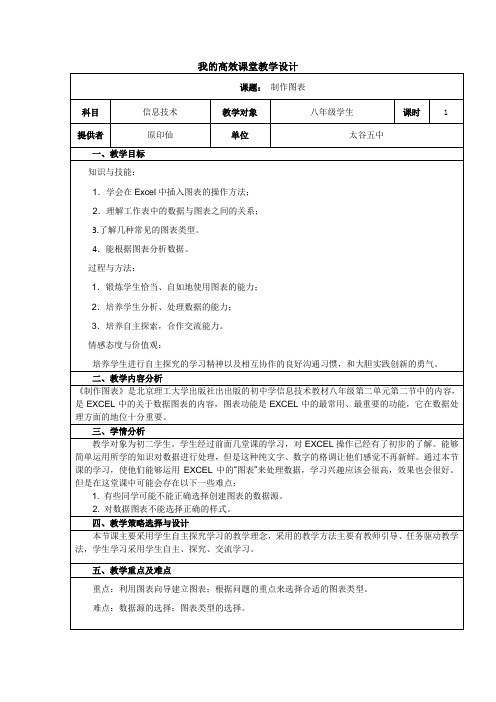 2014初中学科教学设计《制作图表》