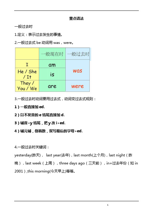 (完整word版)一般过去时语法总结(1),推荐文档