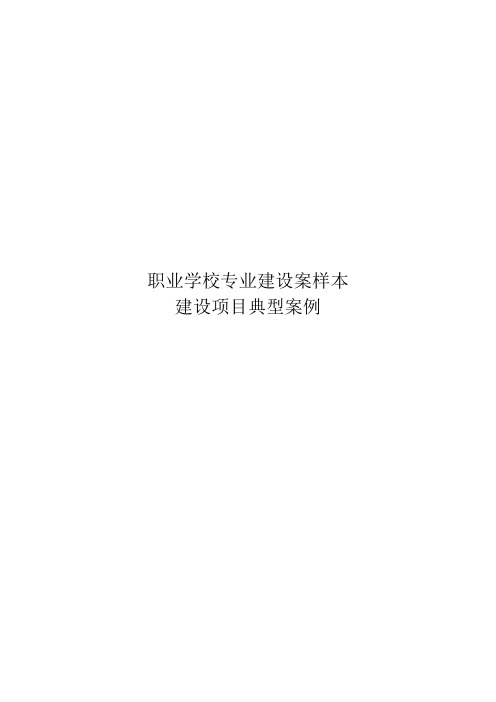 职业学校专业建设案例样本