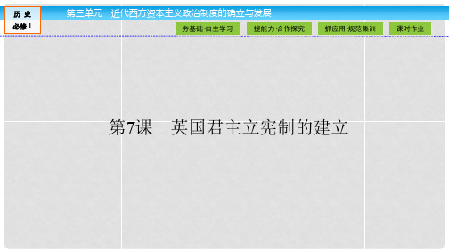 高中历史 第三单元 近代西方资本主义政治制度的确立与发展 3.7 英国君主立宪制的建立课件 新人教版必修1
