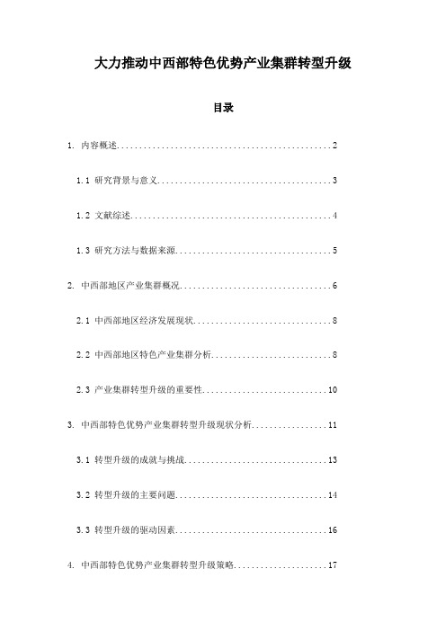 大力推动中西部特色优势产业集群转型升级