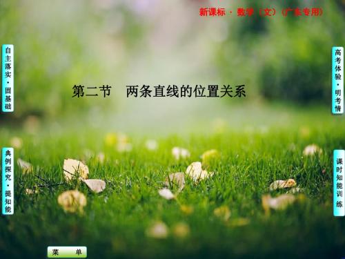 高考数学(文)一轮复习课件：8.2 两条直线的位置关系(广东专版)