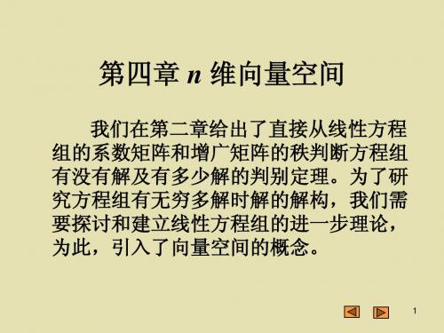 北京工业大学线性代数第四章第一节 n 维向量空间