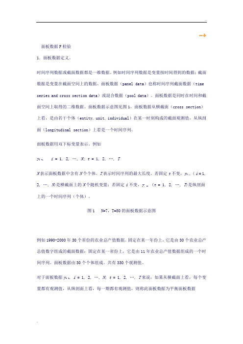 面板数据F检验
