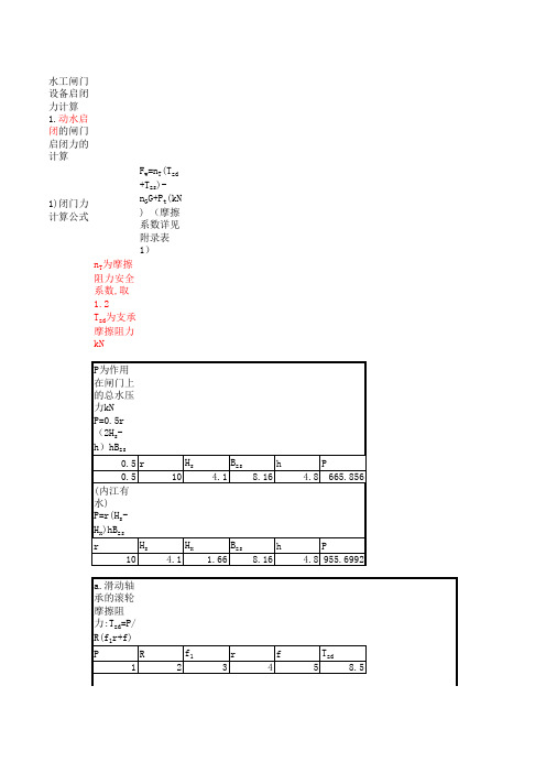 闸门启闭力计算(1)