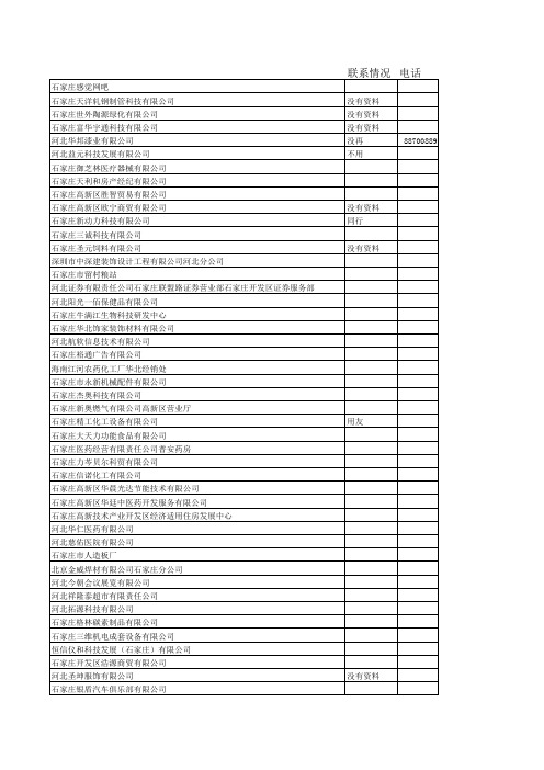石家庄开发区企业名录