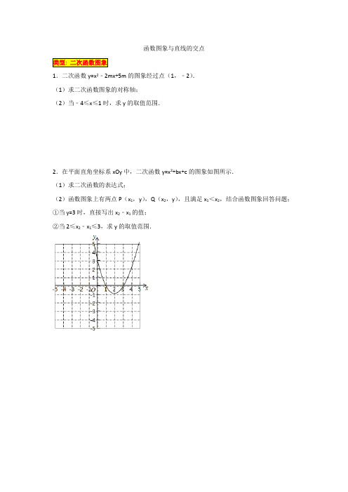 二次函数专题一：与直线的交点