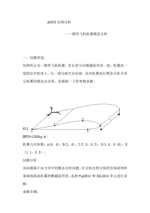 ANSYS实例分析-飞机机翼