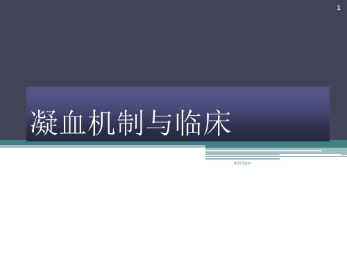 凝血机制与临床PPT课件