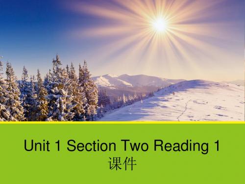 译林牛津版高中英语必修4课件 Unit 1 Section Two Reading 1 课件