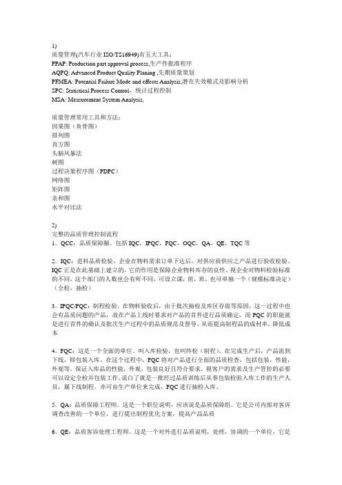 常用质量管理工具