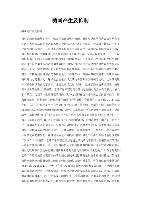 啸叫产生及抑制